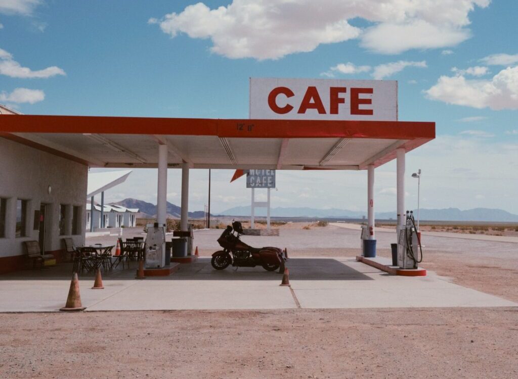 cafe and gasoline station