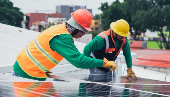 Solar Technicians Installing Solar Panels