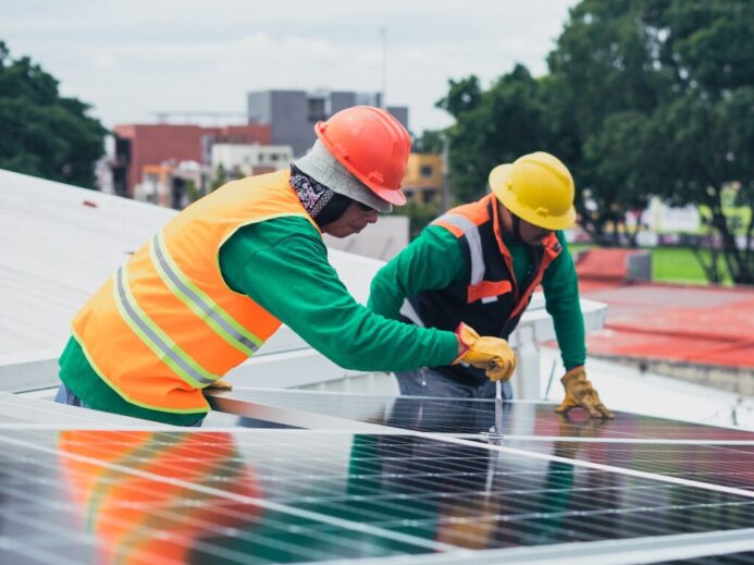 Solar Technicians Installing Solar Panels