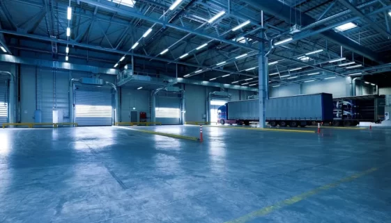 Interior of Empty Parking Lot