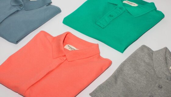 green crew neck shirt and gray crew neck shirt
