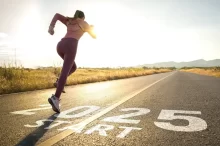 Žena na startu do nového roku.