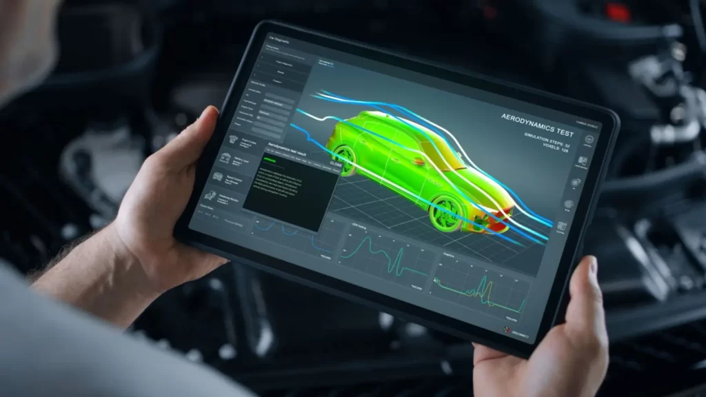 Simulace aerodynamiky auta na tabletu