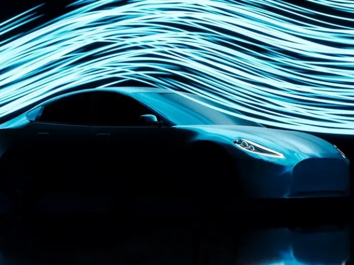 Test aerodynamiky vozidla v aerodynamickém tunelu