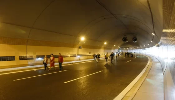 Tunel Blanka během slavnostního otevírání.