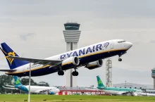 Ryanair letadlo vzlétá