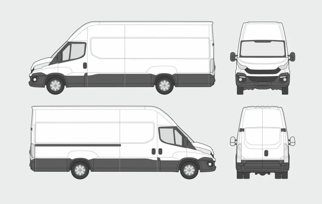 - MotorGuru.cz Ilustrace bílé dodávky Iveco Daily