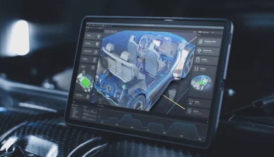 Render návrhu elektromobilu