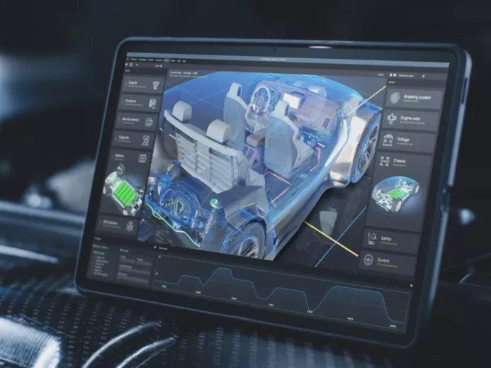 Render návrhu elektromobilu