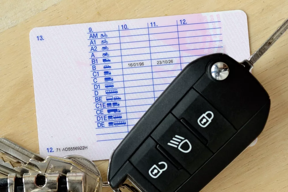 - MotorGuru.cz Řidičský průkaz ze zadní strany s klíčem od auta