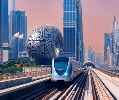Automatické metro, moderní prostory a klimatizace, to vše najdete v metru v Dubaji Fotografie Dubajského metra