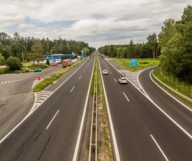 Úsek U Čtyř Kamenů na dálnici D10.