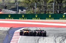 Battle between Max Verstappen, Red Bull and Lando Norris, Mclaren