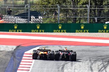 Battle between Max Verstappen, Red Bull and Lando Norris, Mclaren